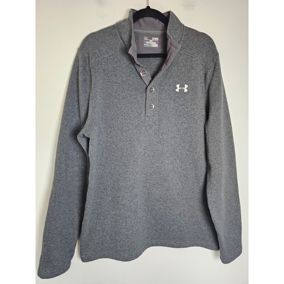 Under Armour Other - [Gorpcore] Under Armour ColdGear Sweater Fleece Mens XL Grey 3-Button Mock Neck